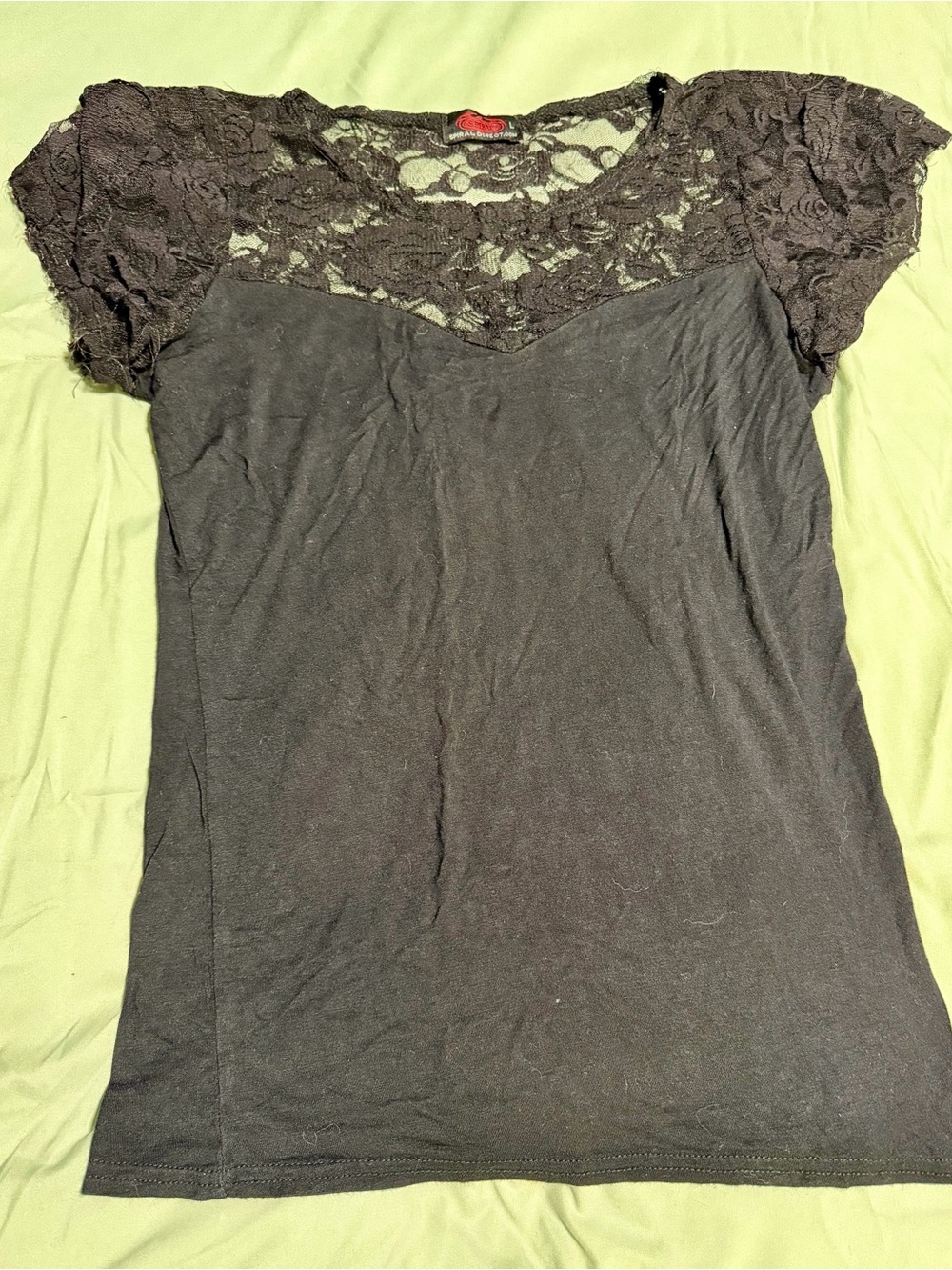 Black Lace Yoke Camisole Top